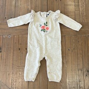 Janie and jack rose embroidered sweater romper
